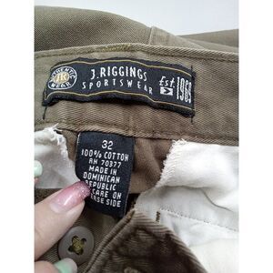J. Riggins Mens Olive Green Cargo Shorts 100% Cotton Twill Size 32 Utility‎ Vtg